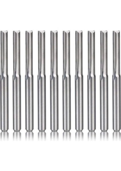 10 Adet 2 Flüt Cnc Uçları 3.175MM Düz Yuva Tungsten Çelik Freze Ter Ahşap Mdf Plastik (Yurt Dışından)