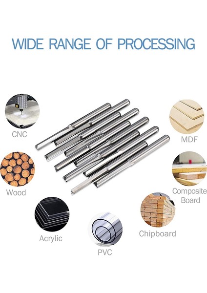 10 Adet 2 Flüt Cnc Uçları 3.175MM Düz Yuva Tungsten Çelik Freze Ter Ahşap Mdf Plastik (Yurt Dışından) indirimleri