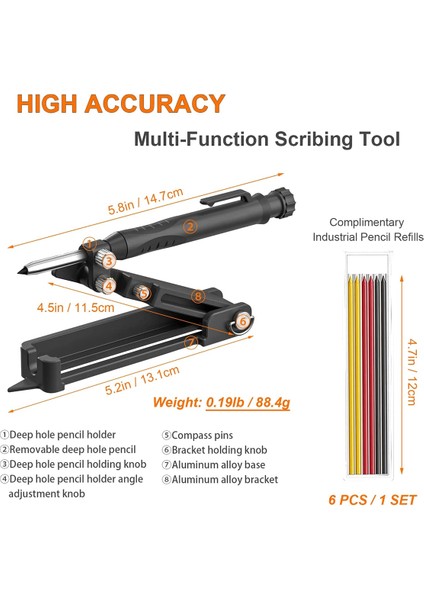 Çok Fonksiyonlu Çizme Aleti, Inşaat Kalemleri, Marangozluk Aletleri (Yurt Dışından) fırsatları