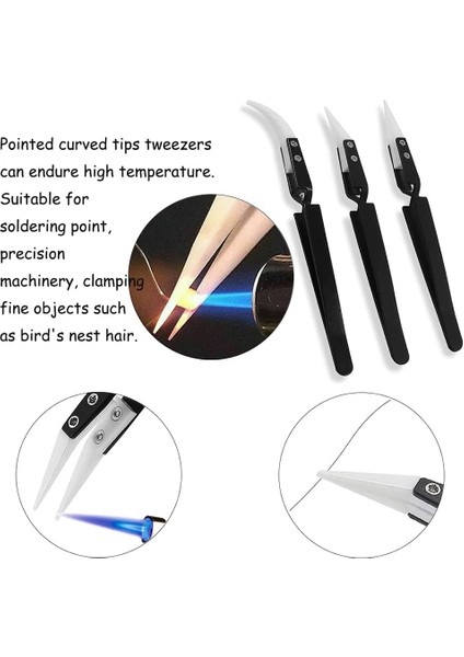 Adet Anti-Statik Ters Seramik Cımbız Ic Smd Smt Ters Cımbız Isıya Dayanıklı 1000 Derece El Aletleri Siyah (Yurt Dışından) indirimleri