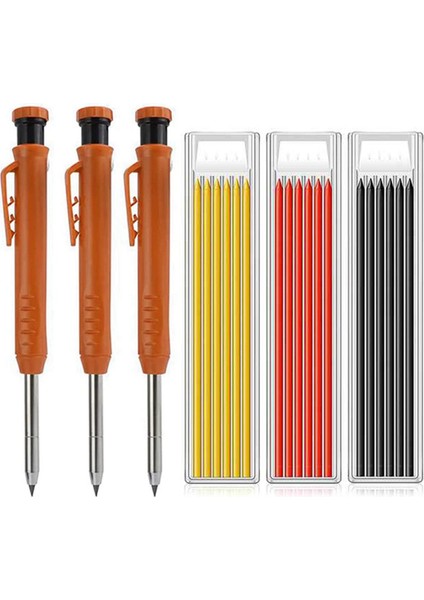 Adet Katı Marangoz Kalemleri 18 Yedekli, Ağaç Işleme Araçları Ağaç Işleme Mimarları Için Derin Delik Kalem Işaretleme Aracı (Yurt Dışından)