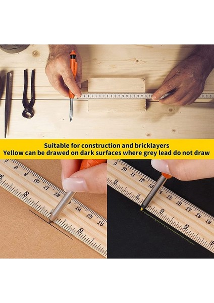 Adet Katı Marangoz Kalemleri 18 Yedekli, Ağaç Işleme Araçları Ağaç Işleme Mimarları Için Derin Delik Kalem Işaretleme Aracı (Yurt Dışından) indirimleri