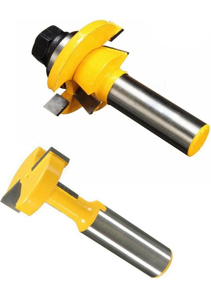 Adet Aksesuar: 1 Adet 1/2 Inç Şaft Yönlendirici Bit T-Yuvası ve T-Track Planya Zıvana Kesici Alet ve 2 Adet Ray Yönlendirici Bit 1/2 Inç Şaft Çalkalayıcı Ağaç Işleme Keski Kesici (Yurt Dışından)