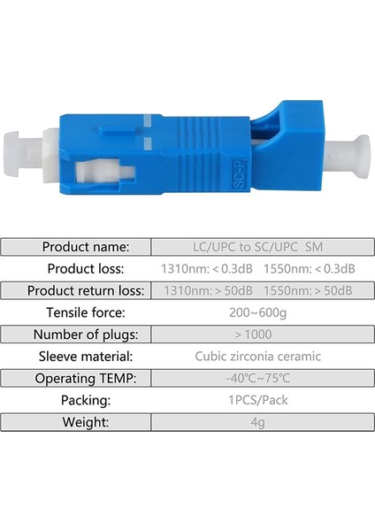 Paket Tek Modlu 9/125UM Sc/upc Erkek - Lc/upc Dişi Hibrid Optik Fiber Adaptör Konnektörü Optik Metre Için (Yurt Dışından)