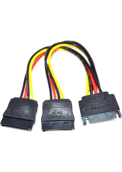 15-Pin Sata Erkek - Çift Dişi Güç Y-Splitter Adaptör Kablosu Pratik Sıcak (Yurt Dışından)