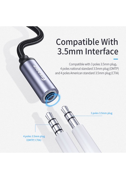 Essager USB Tip C 3.5 Jack Kulaklık Adaptörü USB C - 3.5mm Kulaklık Aux Ses Adaptör Kablosu Huawei P30 Xiaomi Mi 10 9 (Yurt Dışından)
