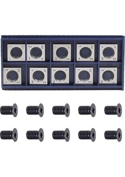 10 Adet 14MM Kare Düz Karbür Kesici Uç ile 10 Adet M610MM Vidalar Ahşap Çalışma Spiral/helisel Planya Kesici Kafa (Yurt Dışından)