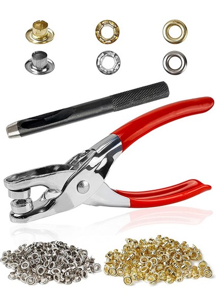 Grommet Kuşgözü Pense Seti, Metal Kuşgözü ile 1/4 Inç 6mm Alet Kiti (Yurt Dışından) modelleri