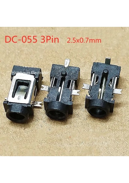 DC-055 Dc Güç Soketi Dişi Taban 2.5x0.7mm Çekirdek 3pin Tam Sonrası Veya Ön Sonrası Bilgisayar Şarj Arayüzü Panel Montaj Konnektörü (Yurt Dışından)