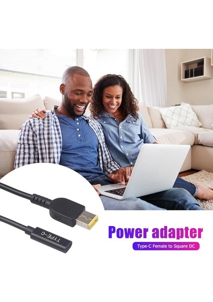 Dc USB Tip C Dişi Kare Dc Erkek Adaptör Konnektörü Lenovo Thinkpad Dell Hp Asus Dizüstü Bilgisayar Adaptörü 20 V Kare Fiş (Yurt Dışından)
