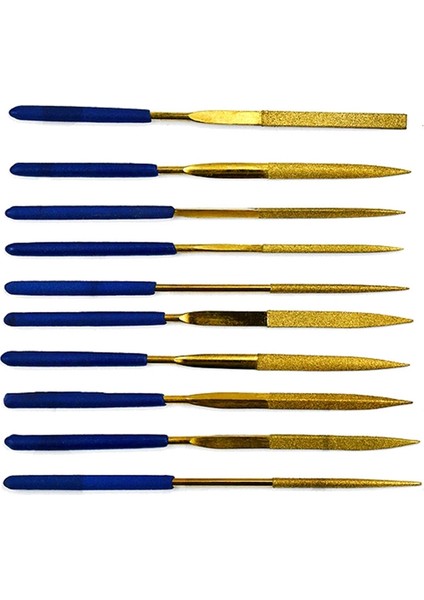 10 Adet Titanyum Elmas Kaplama Iğne Düz Dosya Seti Metal Işleme El Sanatları Aracı Titanyum Kaplı Elmas Çeşitli Dosyalar (Yurt Dışından) modelleri