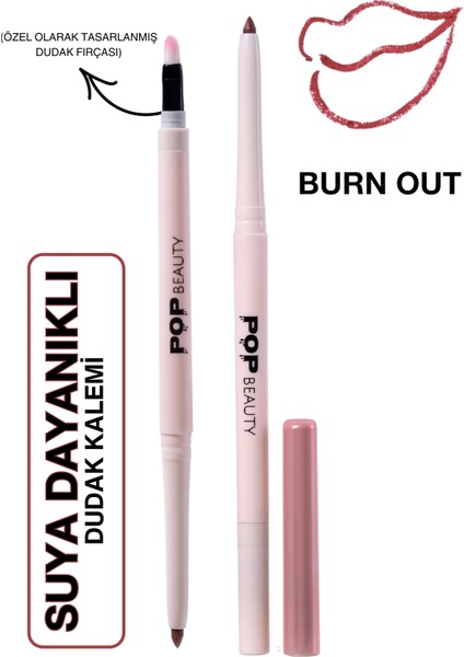 Dudak Kalemi, Suya Dayanıklı, Asansörlü, Waterproof Lıplıner- Burn Out