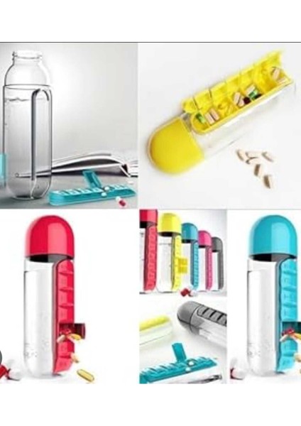 600 ml Dahili 7 Günlük Ilaç Organizer Su Şişesi fiyatları