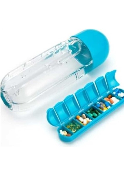 600 ml Dahili 7 Günlük Ilaç Organizer Su Şişesi modelleri