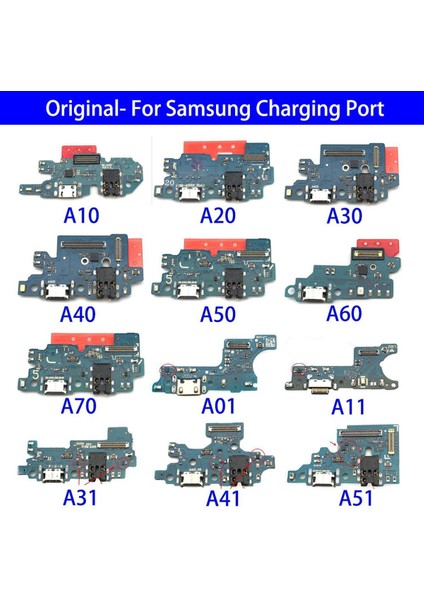 USB Şarj Portu Konnektörü Flex Kablo Samsung A10 A20 A30 A40 A50 A30 A60 A70 A01 A11 A21S A31 A41 A51 A71 A7 A9 2018 (Yurt Dışından)