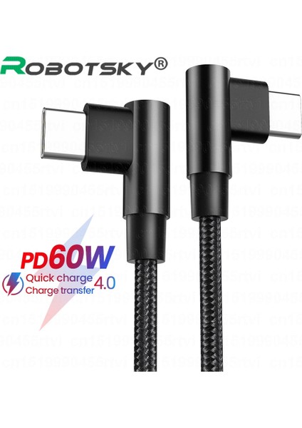 Dirsek USB C Tipi Kablo 3A 60 W Hızlı Şarj Kablosu Samsung Galaxy S10 Artı Cep Telefonu USB C Kablosu Usb-C Tip-C Veri Kablosu (Yurt Dışından)