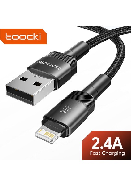 Toocki 2.4A USB Kablosu iPhone 14 13 12 Mini 11 Pro Max Xs Xr x 8 Aydınlatma Hızlı Şarj Şarj Cihazı Tarih Kablosu iPad Tel Kablosu (Yurt Dışından)