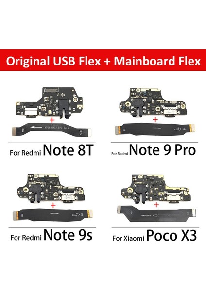 Orijinal USB Şarj Ünitesi Bağlantı Noktası Esnek Şarj Kablosu Mikrofon Kurulu Xiaomi Redmi Için Not 8t 9s 9 Pro/mi Poco X3 (Yurt Dışından)