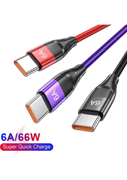Lovebay 6A 66W Hızlı Şarj Kablosu Tip C iPhone 13 11 Pro Max Huawei Samsung Xiaomi Usb-C Qc3.0 Evrensel Veri Kablosu USB Kablosu (Yurt Dışından) fiyatları