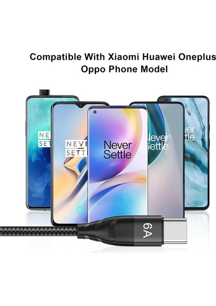 Lovebay 6A 66W Hızlı Şarj Kablosu Tip C iPhone 13 11 Pro Max Huawei Samsung Xiaomi Usb-C Qc3.0 Evrensel Veri Kablosu USB Kablosu (Yurt Dışından) indirimleri