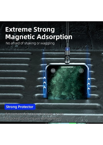 Tipi Kablo 540° Dönüş Manyetik Şarj Kablosu Manyetik Kablo 3ın1 Manyetik Telefon Şarj Cihazı Uyumlu Mikro USB Iphone Kablosu (Yurt Dışından) fiyatları