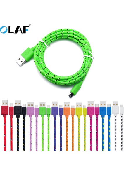 Olaf Mikro USB Kablosu 1 M/2 M/3 M Hızlı Şarj Data Sync USB Şarj Aleti Kablosu Samsung Xiaomi Huawei Htc Lg Cep Telefonu Kabloları (Yurt Dışından)