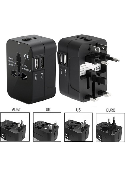 Seyahat Adaptörü Çok Fonksiyonlu USB Şarj Cihazı Seyahat Fişi Adaptörü (Yurt Dışından) modelleri