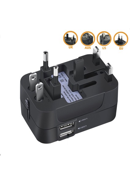 Seyahat Adaptörü Çok Fonksiyonlu USB Şarj Cihazı Seyahat Fişi Adaptörü (Yurt Dışından) indirimleri