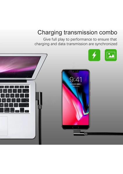 Olaf Mikro USB Kablosu 90 Derece USB Kablosu 1m 2m 3m Samsung S7 Xiaomi Android Akıllı Telefon Telefon USB C Kablosu 2.4A Hızlı Şarj (Yurt Dışından)