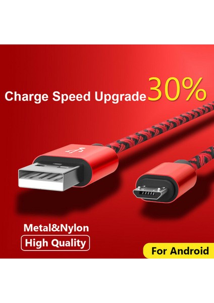 Usb-C Tip-C 3.1 Veri Senkronizasyon Şarj Kablosu Hızlı Şarj Örgülü Kablo Tip C Mikro USB Kablosu Samsung Huawei Android Telefon Için (Yurt Dışından)