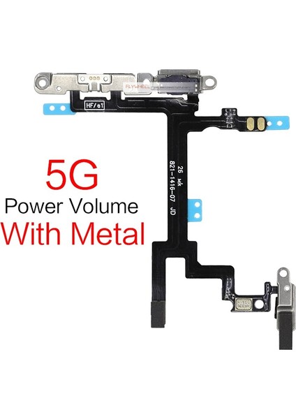 Adet Güç Açık Kapalı Flex iPhone 5 5s 6 6s 7 8 Artı x Ses Yukarı Aşağı Yan Düğme Anahtarı Şerit Flex Kablo Metal (Yurt Dışından)