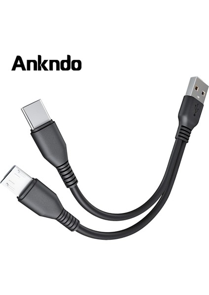 In 1 USB C Kablo Cep Telefonu Şarj Aleti Kablosu Ayırıcı Mikro USB Kısa Kablo Vıvo Oppo Tip C Şarj Kablosu Xiaomi Huawei Için (Yurt Dışından)