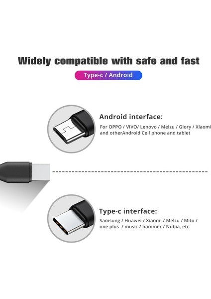 In 1 USB C Kablo Cep Telefonu Şarj Aleti Kablosu Ayırıcı Mikro USB Kısa Kablo Vıvo Oppo Tip C Şarj Kablosu Xiaomi Huawei Için (Yurt Dışından)