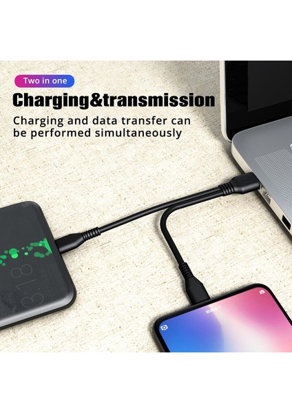 In 1 USB C Kablo Cep Telefonu Şarj Aleti Kablosu Ayırıcı Mikro USB Kısa Kablo Vıvo Oppo Tip C Şarj Kablosu Xiaomi Huawei Için (Yurt Dışından)