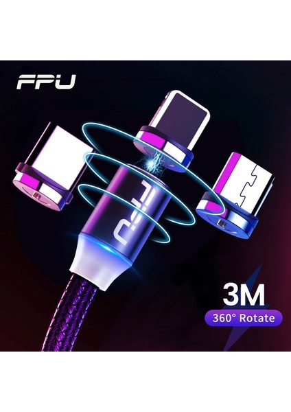Fpu 3 M Manyetik Mikro USB Tip C Kablo Hızlı Şarj USB Tip-C Mıknatıs Kablosu iPhone Samsung Android Cep Telefonu Tel Kablosu (Yurt Dışından)