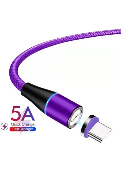 3A Hızlı Manyetik Şarj Cihazı 3.0 Mikro USB Kablosu iPhone 8 Için Poco X3 Xiaomi Hızlı Manyetik Telefon Şarj Kablosu C Tipi Kablo (Yurt Dışından)