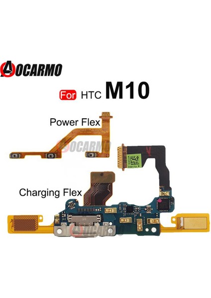 Htc 10 Için M10 M10 Evo USB Hızlı Şarj Standı Bağlantı Noktası Mikrofon ve Güç Düğmesi Flex Kablo Onarım Yedek Parçalar (Yurt Dışından)
