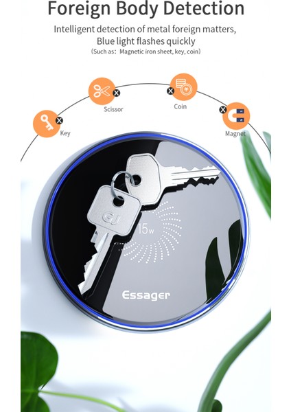 Essager 15W Qi Kablosuz Şarj Cihazı iPhone 11 Pro Xs Max Indüksiyon Hızlı Kablosuz Şarj Pedi Samsung S20 Xia (Yurt Dışından) fırsatları