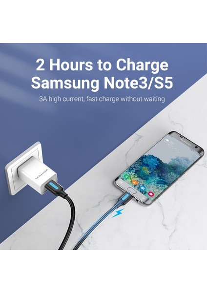 Vention Mikro USB 3.0 Kablosu 3A Hızlı Şarj Veri Kablosu Cep Telefonu Kabloları Samsung Not 3 S5 Toshiba Sony USB Mikro B Kablosu (Yurt Dışından)