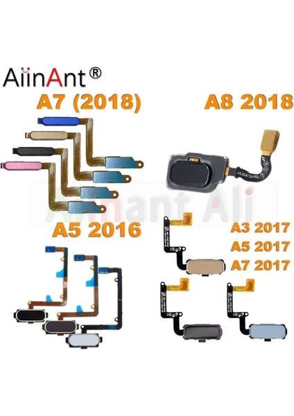 Orijinal Arka Ana Düğme Kımlık Anahtarı Parmak Izi Sensörü Flex Kablo Samsung Galaxy A3 A5 A7 A8 A510 A520 A710 A750 2016 2017 2018 (Yurt Dışından)