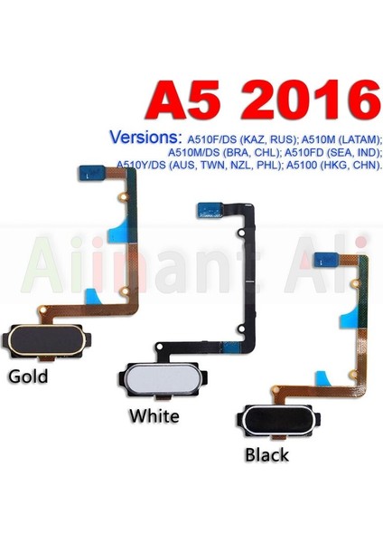 Orijinal Arka Ana Düğme Kımlık Anahtarı Parmak Izi Sensörü Flex Kablo Samsung Galaxy A3 A5 A7 A8 A510 A520 A710 A750 2016 2017 2018 (Yurt Dışından)