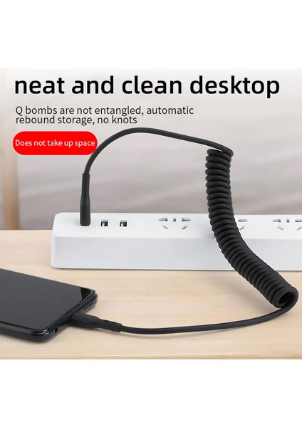 40 W 5A USB Yaylı Teleskopik Kablo Tip C Mikro Hızlı Şarj Kablosu Xiaomi 12 Poco X4 Huawei Samsung S22 Telefon Araba Veri Kablosu (Yurt Dışından)
