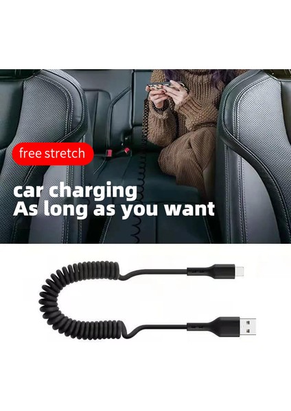 40 W 5A USB Yaylı Teleskopik Kablo Tip C Mikro Hızlı Şarj Kablosu Xiaomi 12 Poco X4 Huawei Samsung S22 Telefon Araba Veri Kablosu (Yurt Dışından)