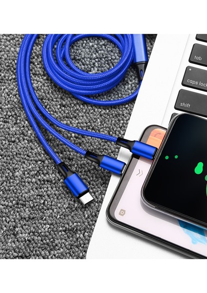 Sıcak Satış 2 M 3 In 1 Mikro USB Tip C Şarj Kablosu Çoklu USB Bağlantı Noktası Çoklu USB Şarj Kablosu Usbc Cep Telefonu Kablosu Samsung Için (Yurt Dışından)