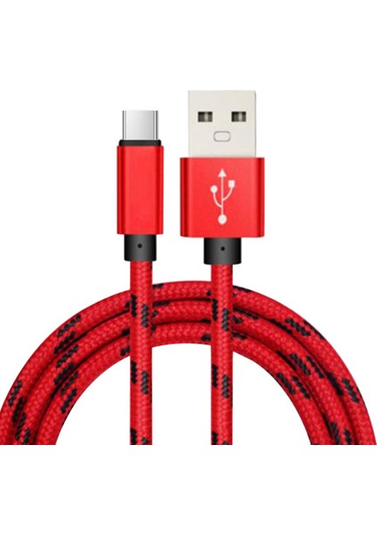 Şarj Kablosu Tip-C Hızlı Şarj Kablosu Naylon Örgülü Veri Kablosu Telefon Kablosu Aksesuarı (Yurt Dışından)