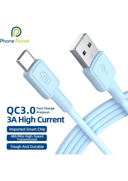 Telefon Gezegen USB C Hızlı Hızlı Şarj Kablosu USB Tip C Cep Telefonu Şarj Cihazı Veri Kablosu Samsung Xiaomi Huawei Poco Android (Yurt Dışından)