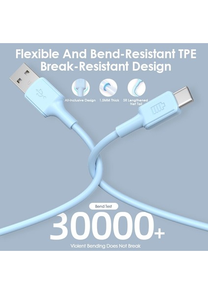 Telefon Gezegen USB C Hızlı Hızlı Şarj Kablosu USB Tip C Cep Telefonu Şarj Cihazı Veri Kablosu Samsung Xiaomi Huawei Poco Android (Yurt Dışından)