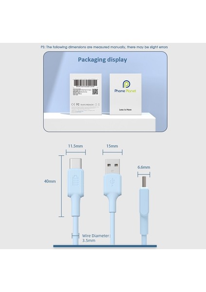 Telefon Gezegen USB C Hızlı Hızlı Şarj Kablosu USB Tip C Cep Telefonu Şarj Cihazı Veri Kablosu Samsung Xiaomi Huawei Poco Android (Yurt Dışından)