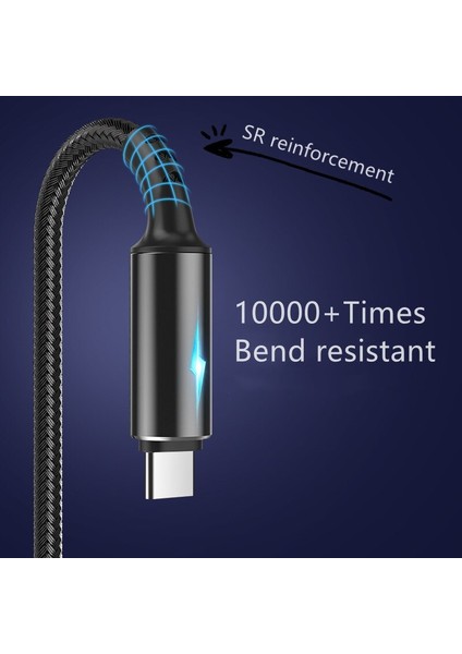 Mikro USB Tel LED Gösterge Kablosu 5A Hızlı Şarj Huawei Mate 40 Samsung Xiaomi Android Cep Telefonu Mikro USB Kablo Kordonu (Yurt Dışından)