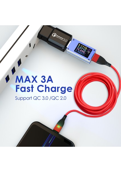 Anmone Manyetik Kablo Tip C Manyetik Şarj Kablosu Mikro USB Manyetik Şarj Cihazı iPhone Huawei Samsung Xiaomi Hızlı Şarj (Yurt Dışından) fiyatları